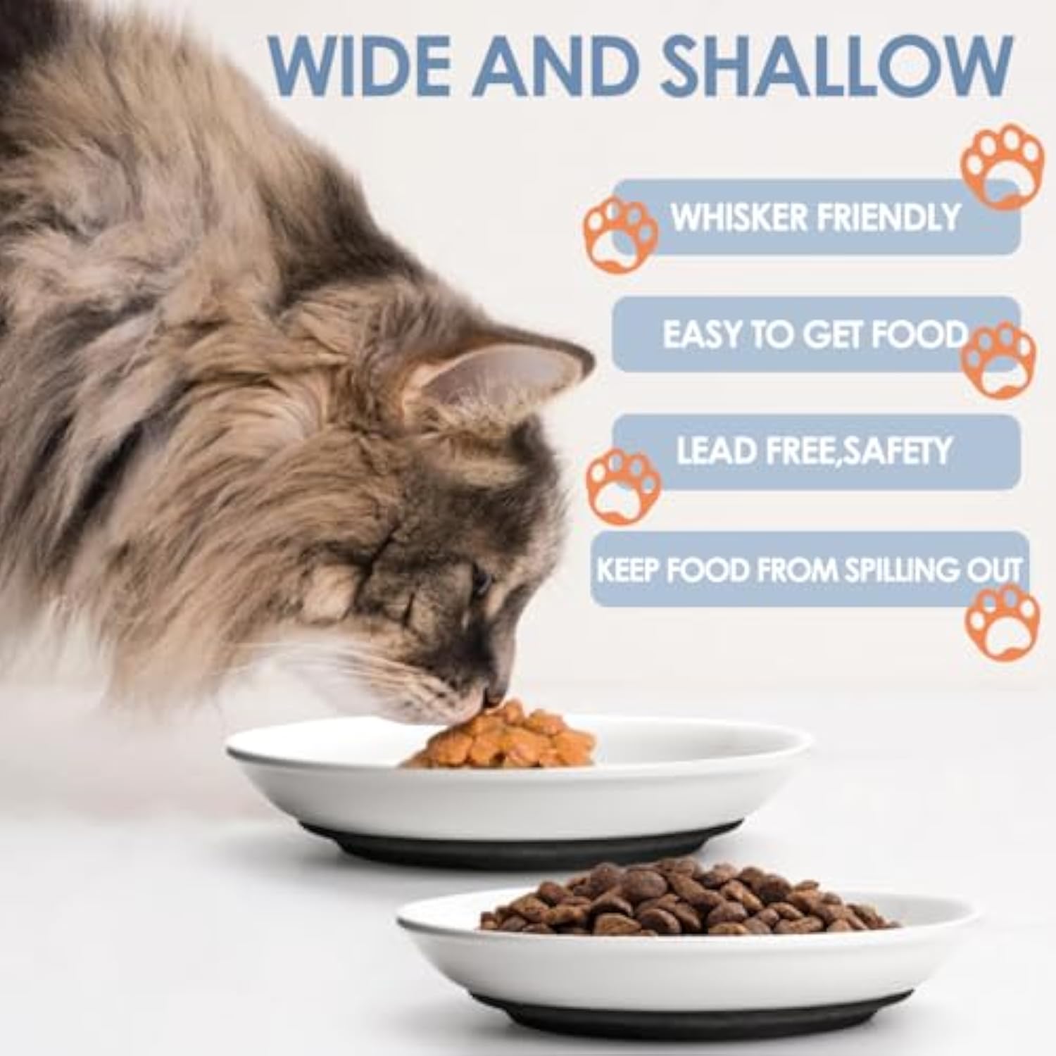 Ceramic Cat Bowls Whisker Friendly