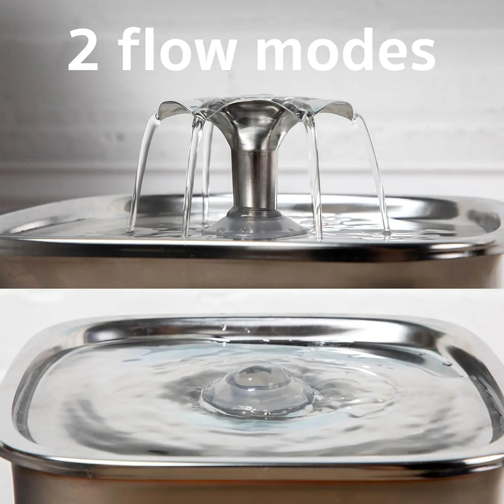 Stainless Steel Cat Water Fountain 95oz with 5-Stage Filtration & LED
