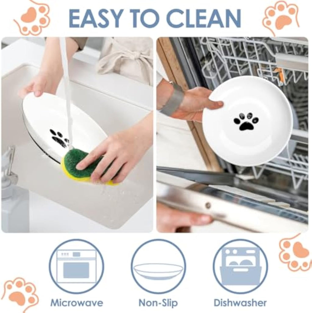 Ceramic Cat Bowls Whisker Friendly
